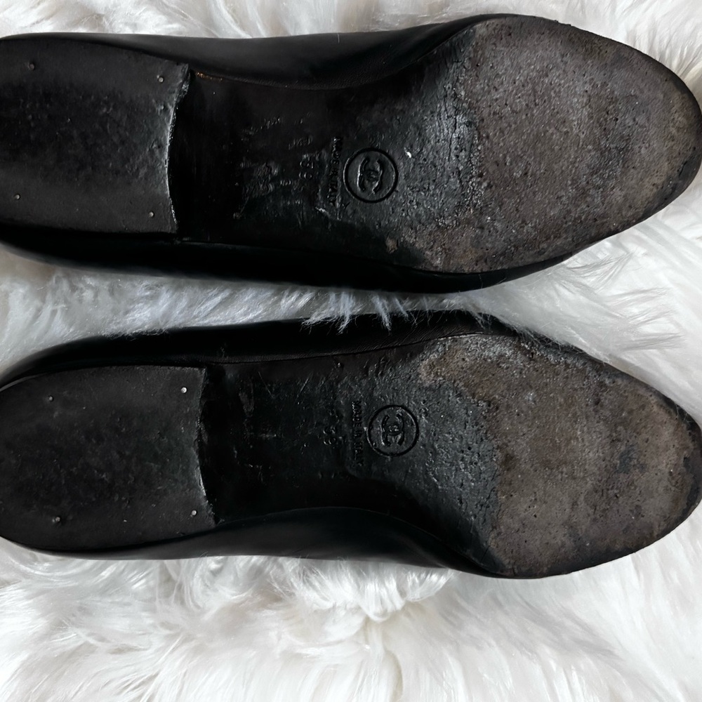 CHANEL Women's Classic Black Loafers - Picture 2 of 7
